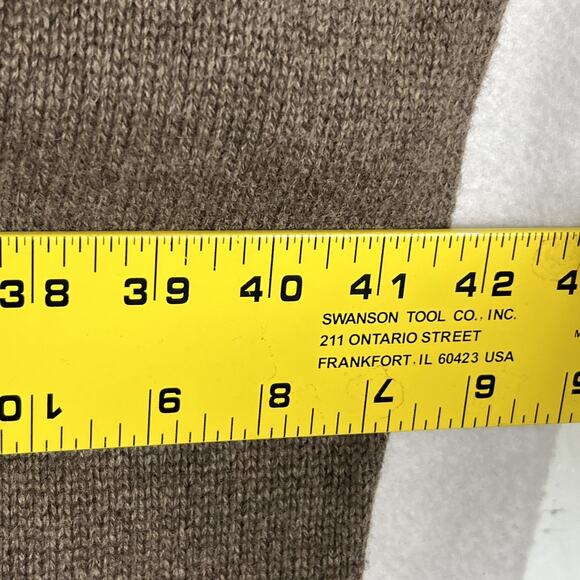 Ann Taylor Loft Knit Poncho Size L/XL Wool Mohair Beige Red Cowl Neck 4 Panel - Picture 8 of 8